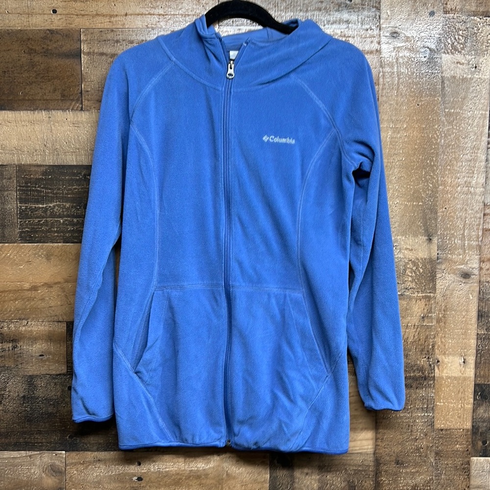 Columbia Full Zip Up Long Sleeve Drawstring Hooded Jacket Blue Women's Size M